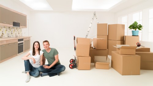 Furniture and boxes being loaded into a removal van for a South London move