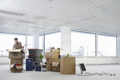 Packing office equipment for a Stockwell office move