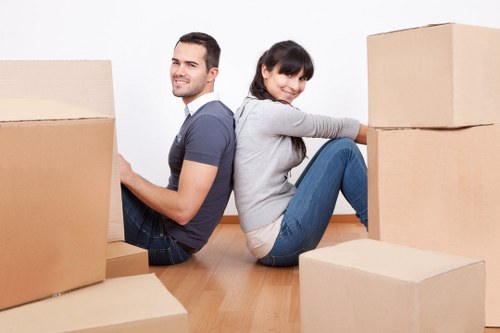 Organised household items ready for short-term storage in Stockwell